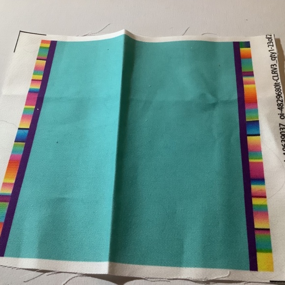 2 Latina Designs Cotton Squares, Turquoise - Picture 2 of 3